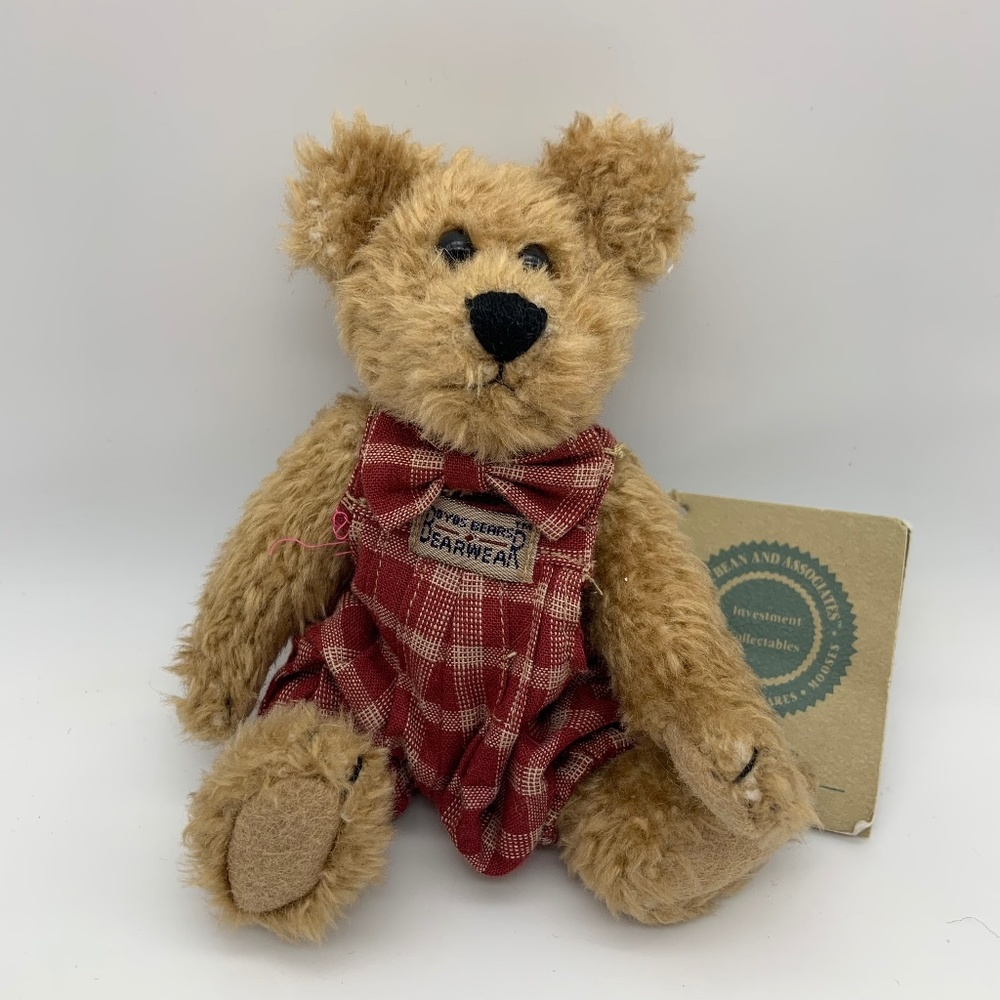 Vintage Boyds Bears Bearwear Red Plaid Outfit & Bowtie Plush Bear w/ Tags